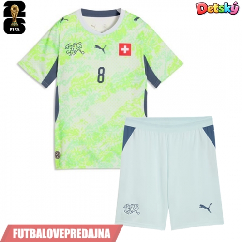 Lacne Dětský Futbalové dres Švajčiarsko Remo Freuler #8 MS 2026 Krátky Rukáv - Preč (+ trenírky)